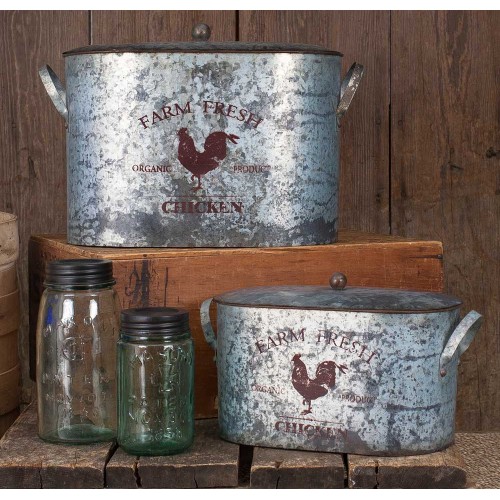 Farm Fresh Bucket with Lid Set of Two